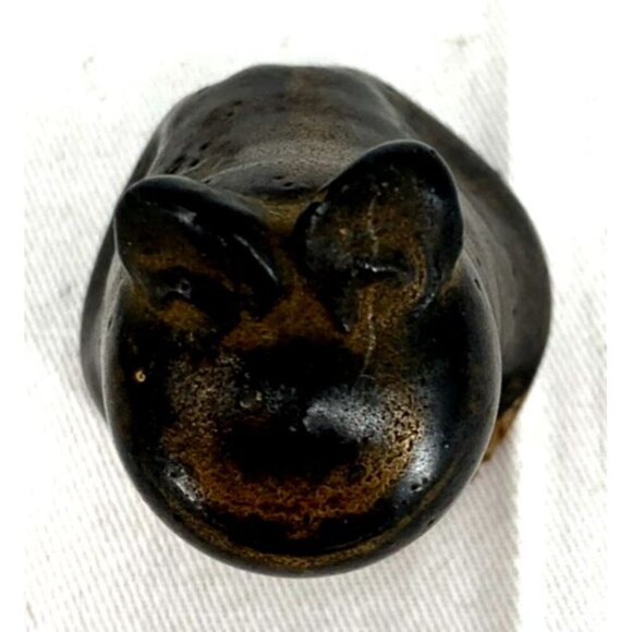 Art Pottery Toad Frog Ceramic Figurine Small Miniature Mini Signed Marie 2.25" - Picture 1 of 6